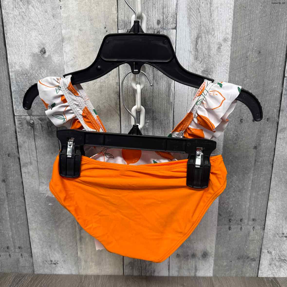 Size 5 White/Orange Shein Swim Suit - 2pc+ - OodlesCB
