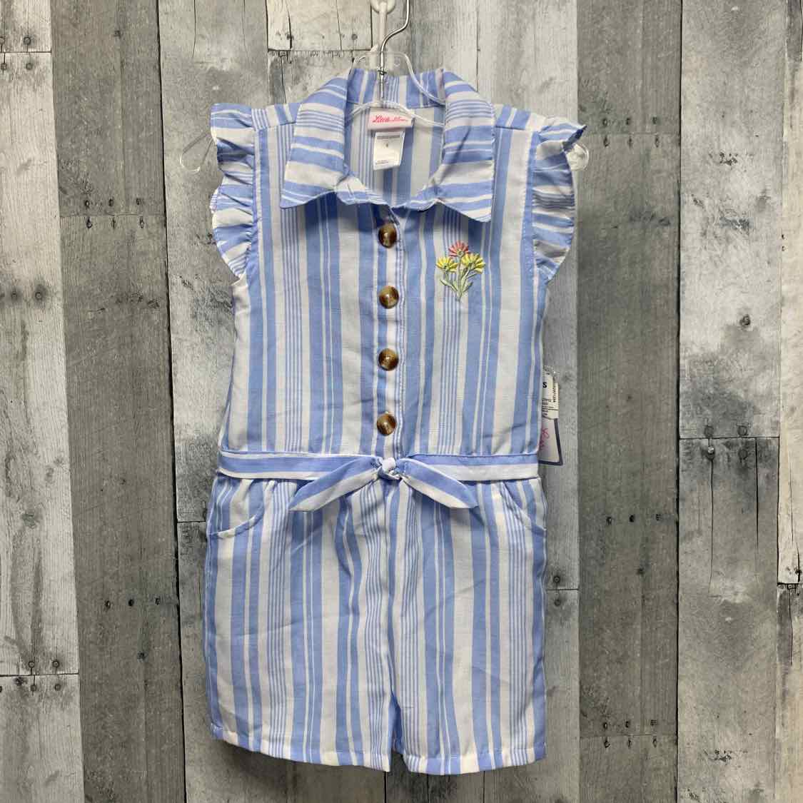 Size 6 Blue/White Little Lass Romper