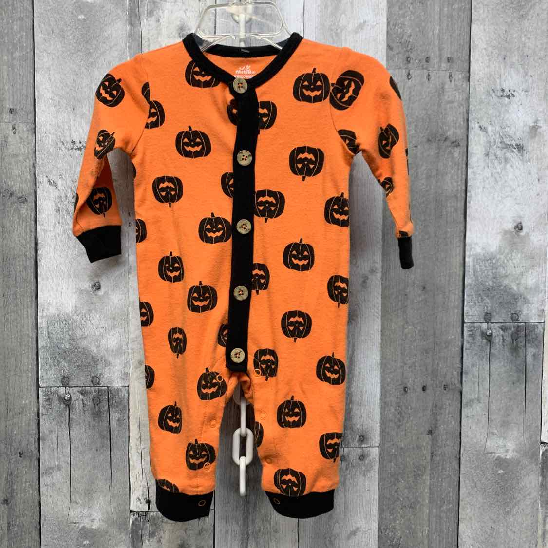 Size 3-6 Months Orange/Black Holiday Brands Romper
