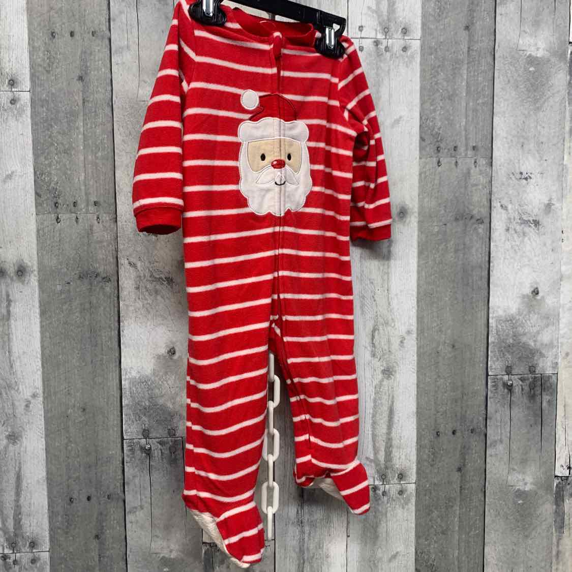 Size 12 Months Red Striped Little Me Footy PJs
