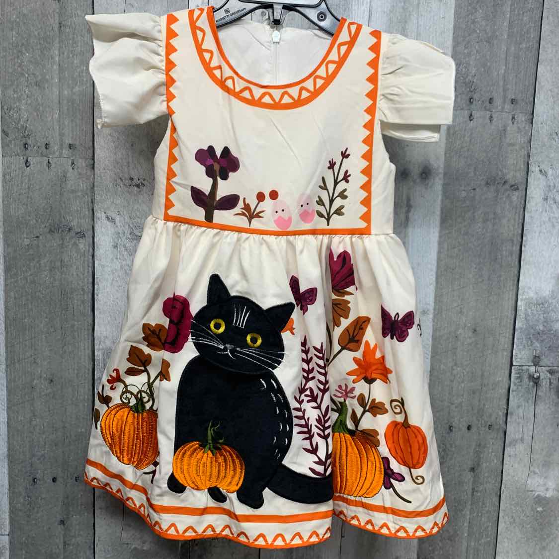 Size 12-24 Months White/Orange Mid Brand Dress