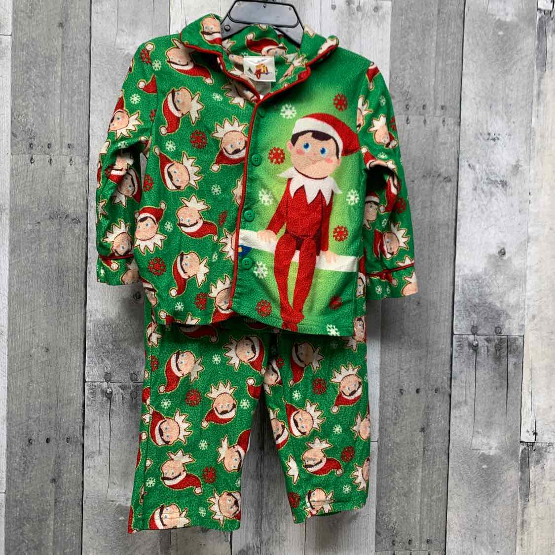 Size 2T Green Holiday Brands 2pc PJs