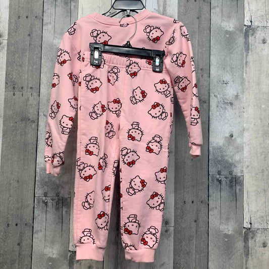Size 3T Pink Print Hello Kitty Sweats - 2pc