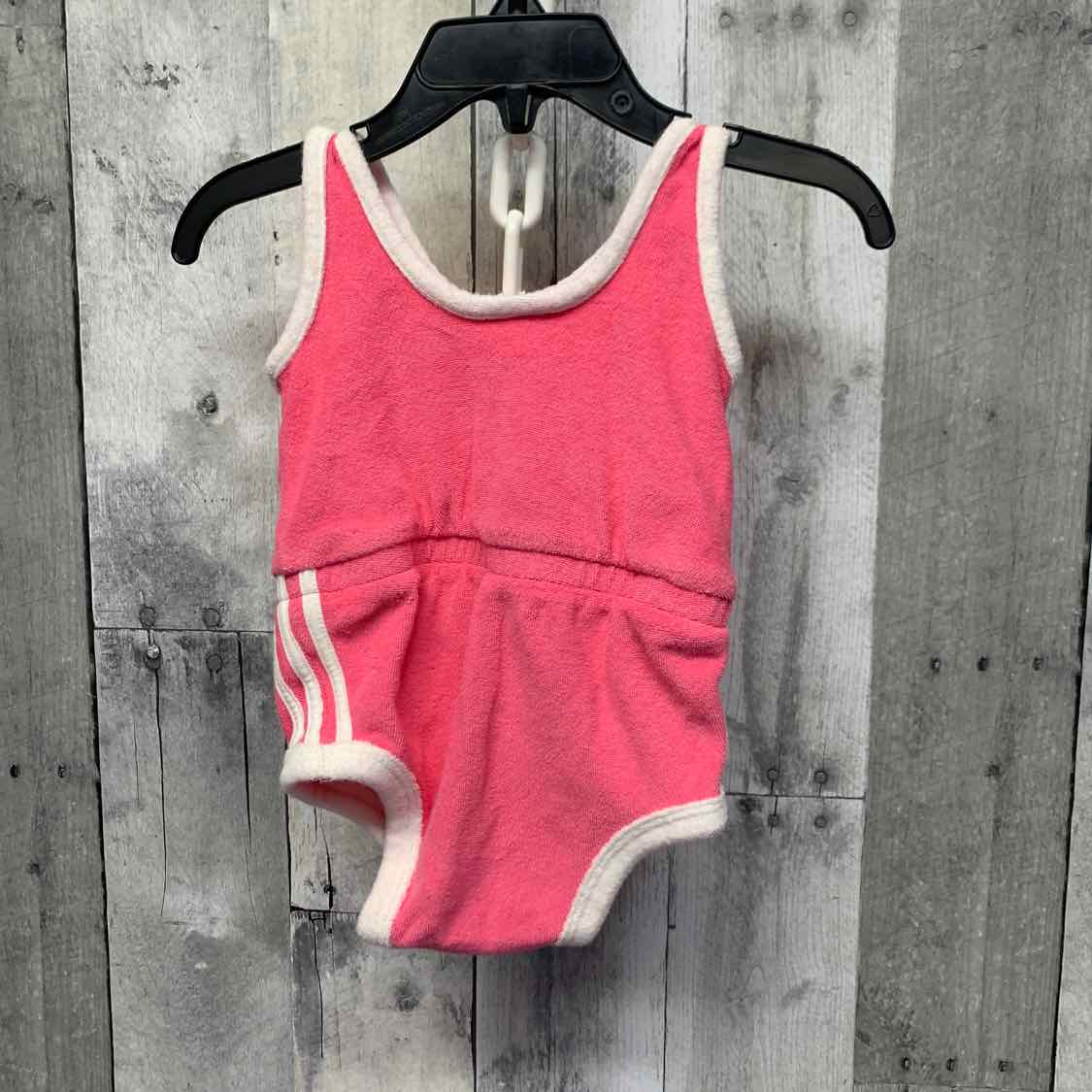 Size 6 Months Pink/White Sport Brand Romper - OodlesCB