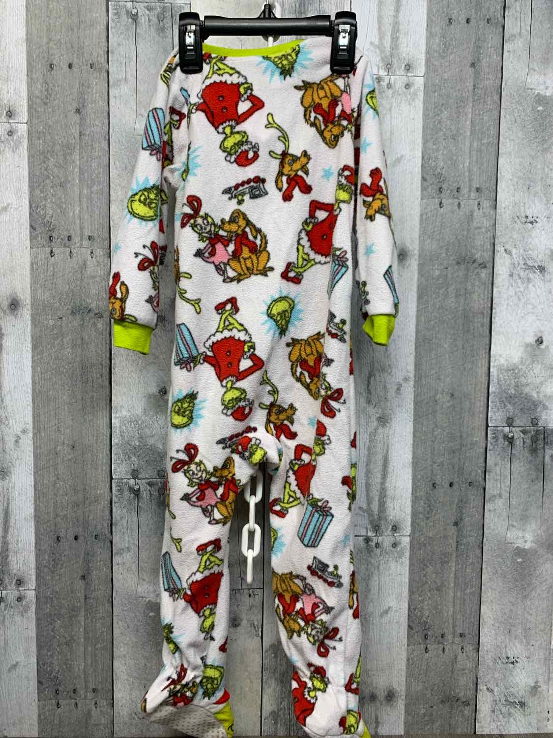 Size 3T White/Green B Brand Footy PJs