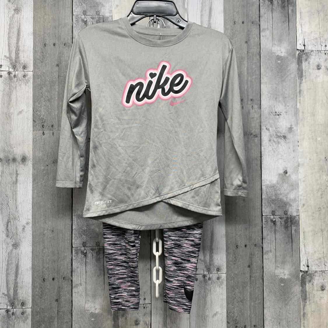 Size 6 Gray/Pink Sport Brand Shirt/Leggings