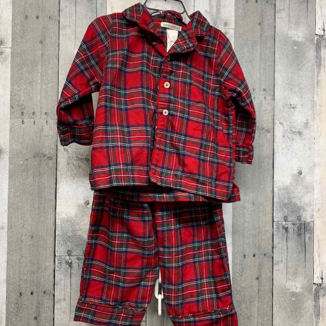 Size 2T Red Plaid Pottery Barn Kids 2pc PJs