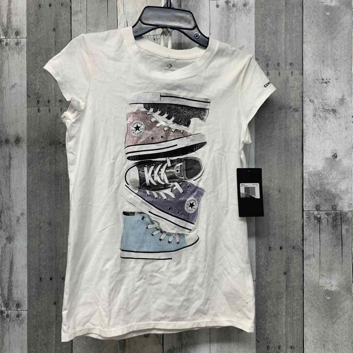Size Large White Graphic Converse T Shirt - OodlesCB