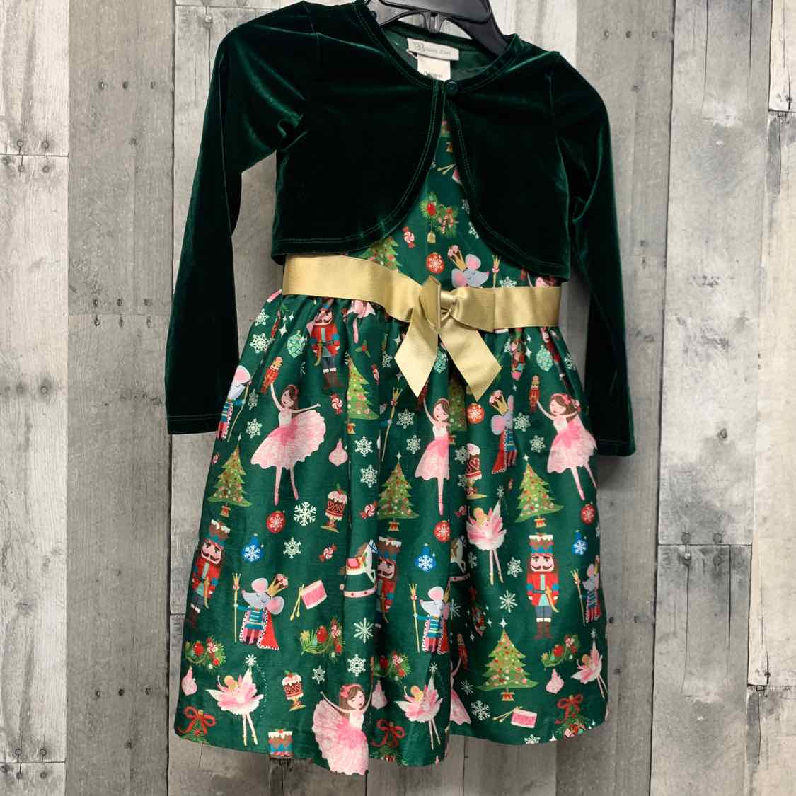 Size 5T Green Print Bonnie Jean/Baby Dress - Party