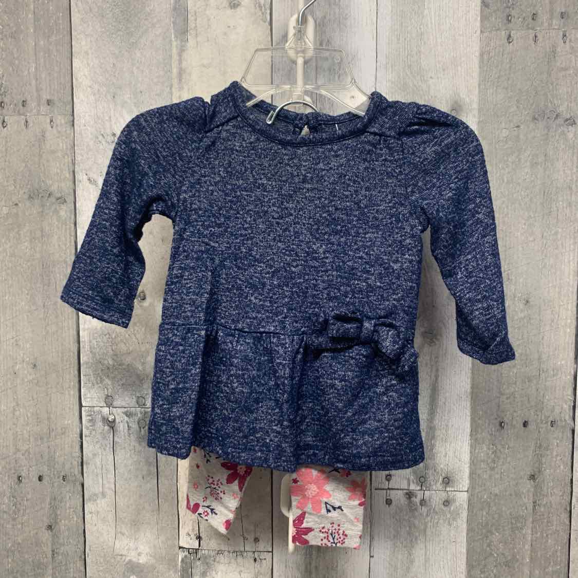 Size 3 Months Navy Floral Just One You Shirt/Leggings