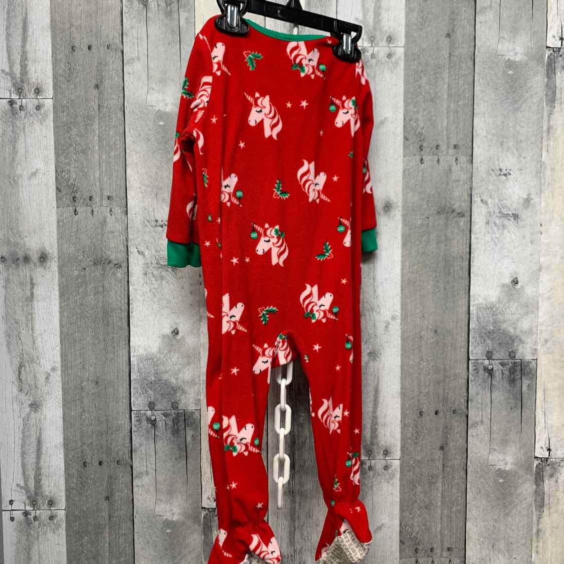 Size 18 Months Red Print Carter's Footy PJs