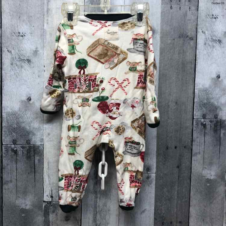 Size Newborn White/Green Burt's Bees Baby Footy PJs