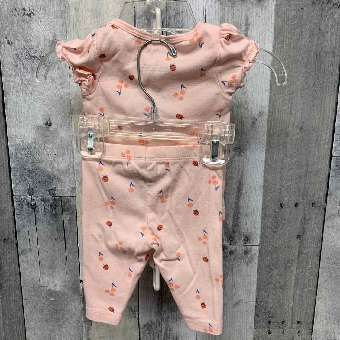 Size 3 Months Pink Print Carter's Shirt/Pants