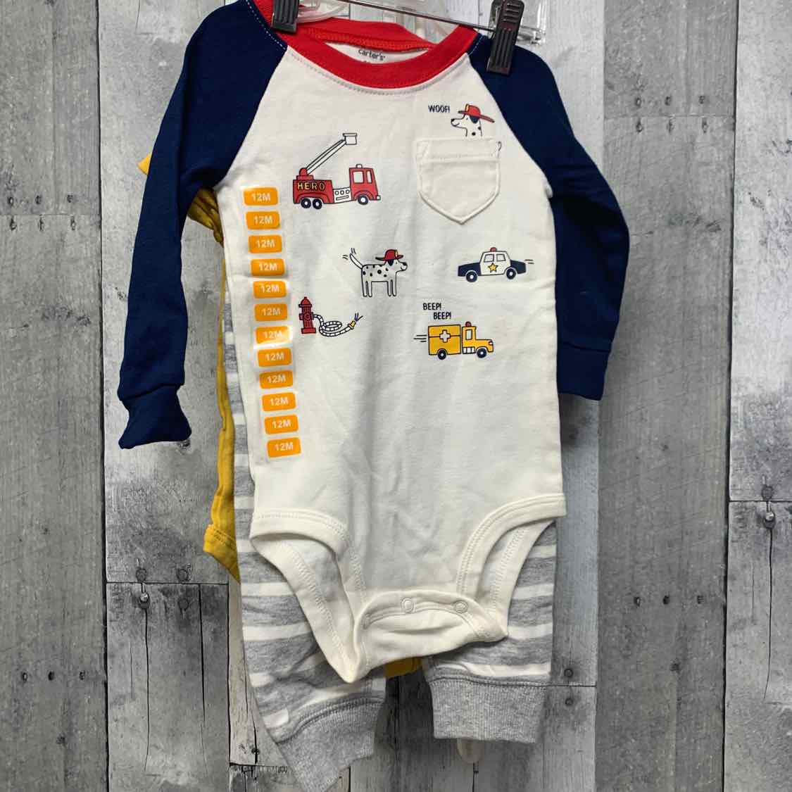 Size 12 Months Yellow/Gray Carter's Shirt/Pants