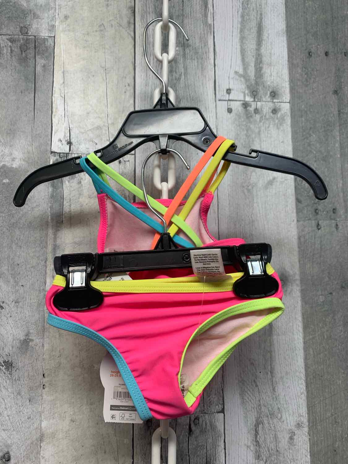 Size 12 Months Hot PInk/Yellow Wonder Nation Swim Suit - 2pc+