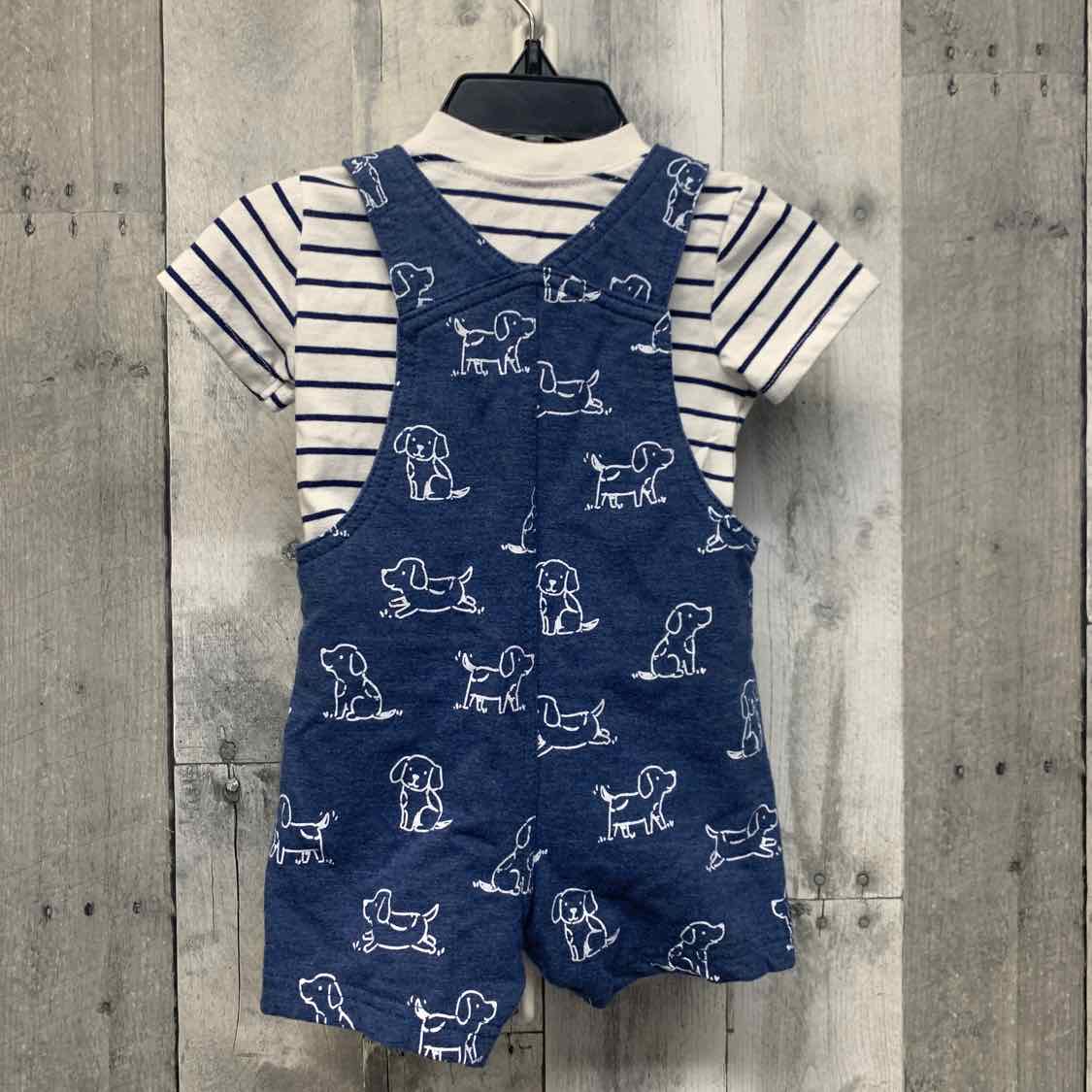 Size 3 Months Navy/White Little Me Shirt/Shorts - OodlesCB