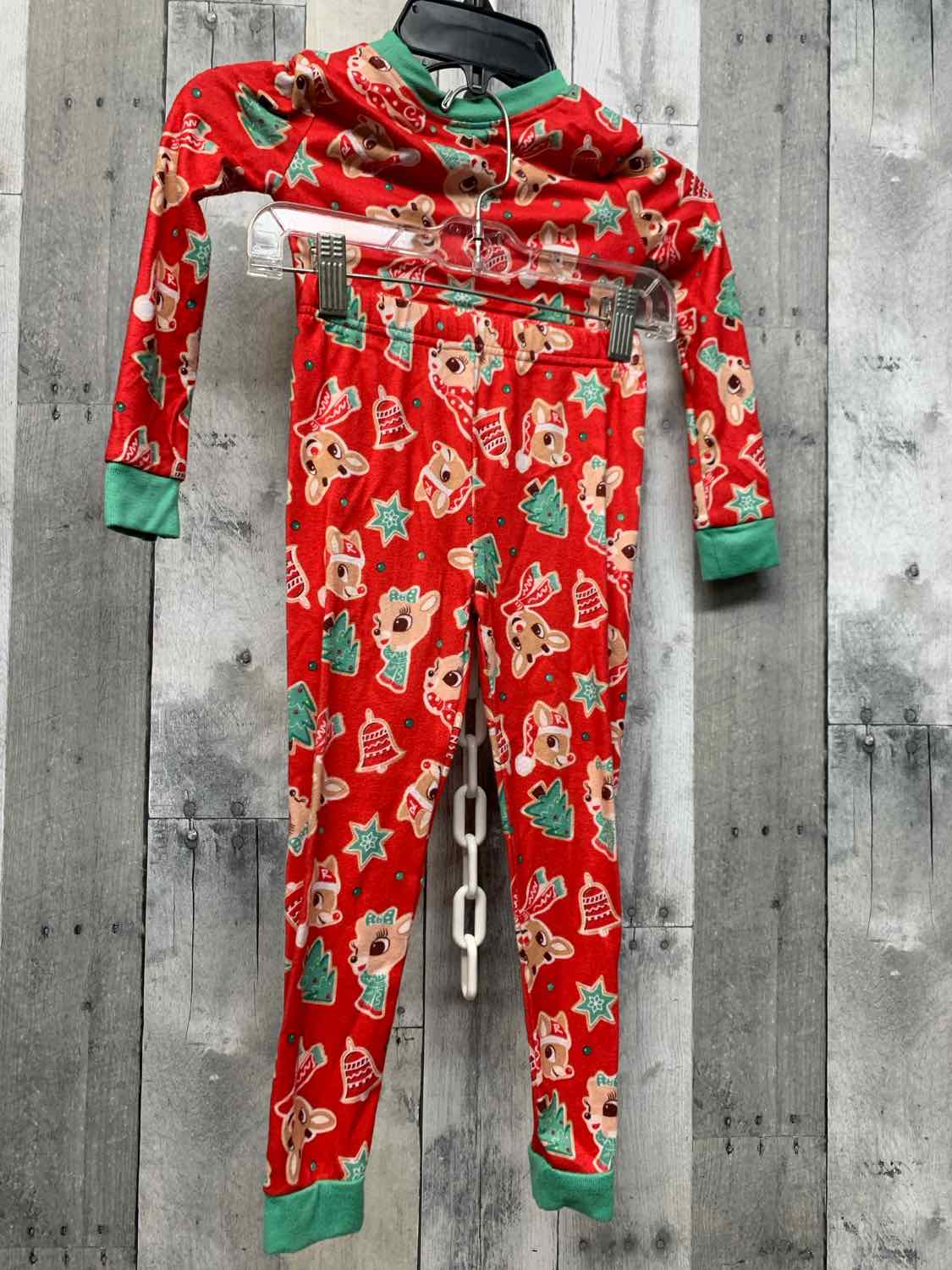Size 4T Red/Green B Brand 2pc PJs