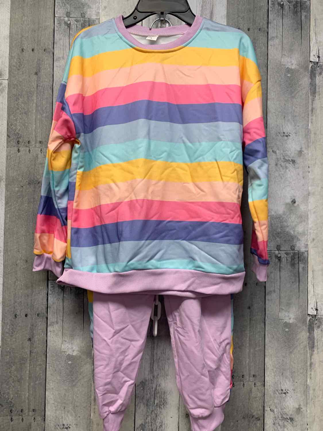 Size 6 Purple Striped Boutique Brand Sweats - 2pc