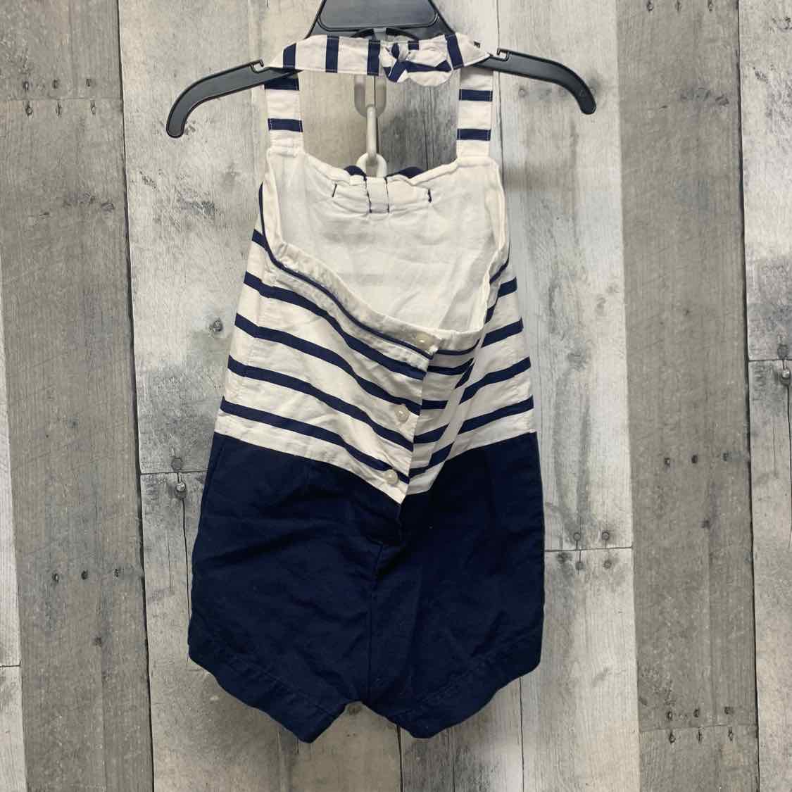 Size 18-24 Months White/Navy Janie & Jack Romper