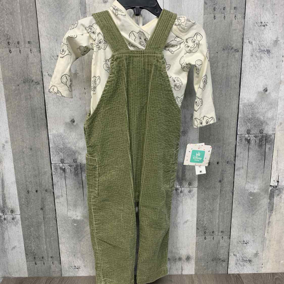 Size 18 Months Ivory/Green Disney Shirt/Pants