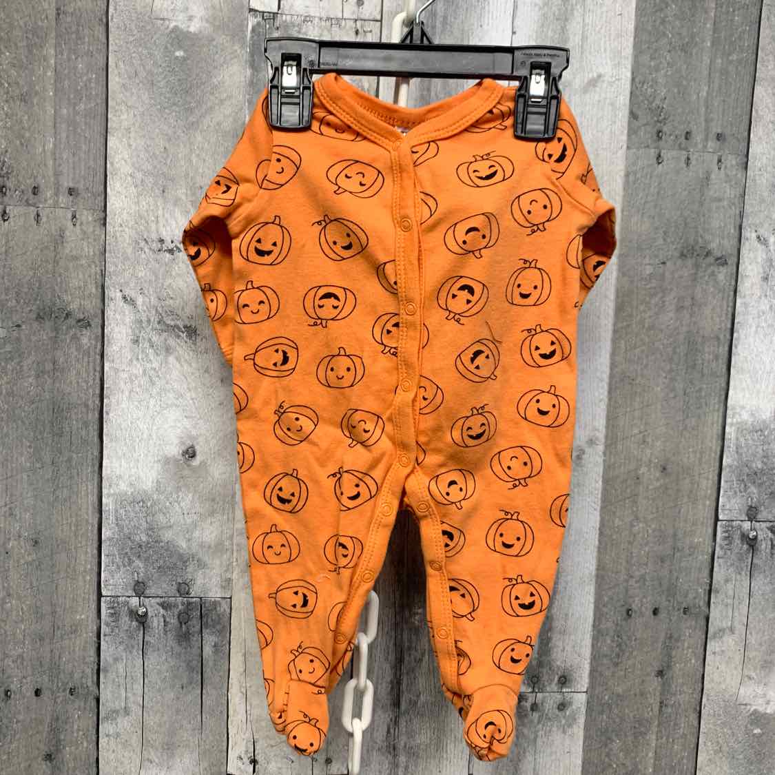 Size 3-6 Months Orange Print B Brand Footy PJs