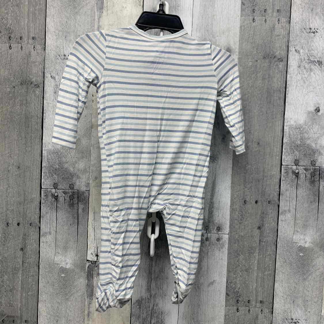 Size 3 Months Blue Striped Little Me Footy PJs