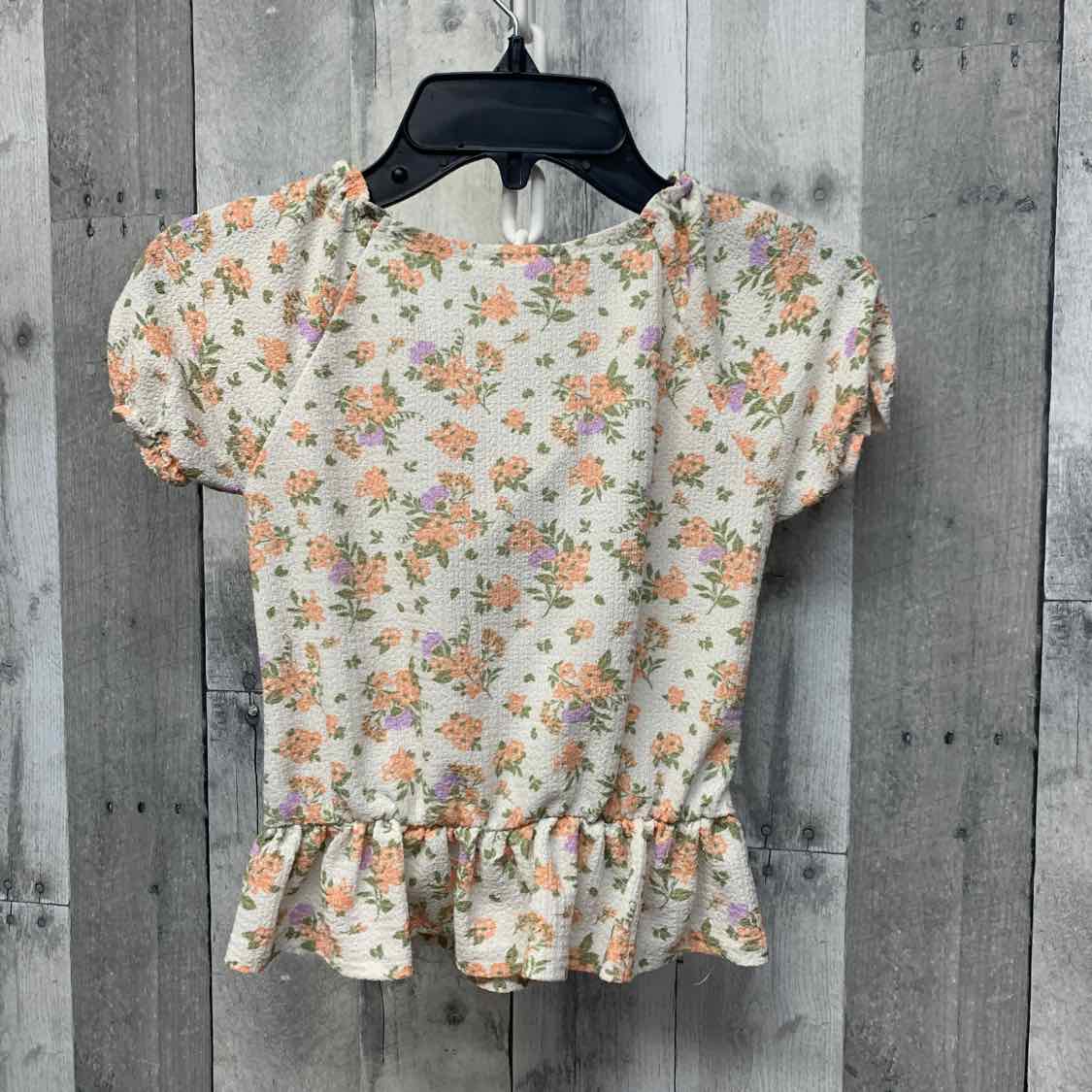 Size 6X Pink Floral Print Little Lass T Shirt - OodlesCB