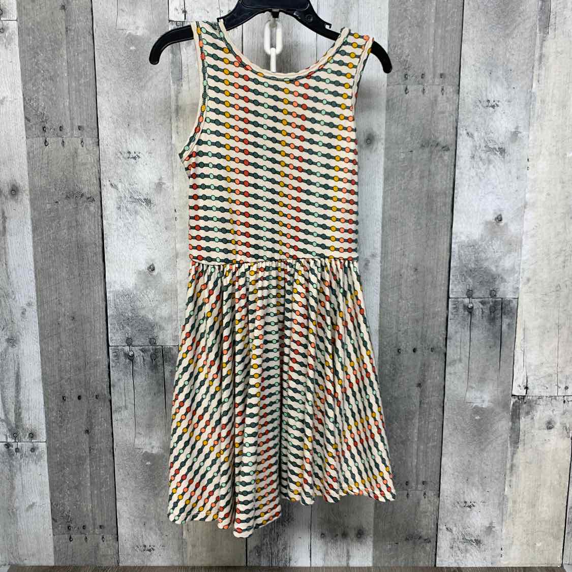 Size 3/4 Tan/Teal Dot Dot Smile Dress