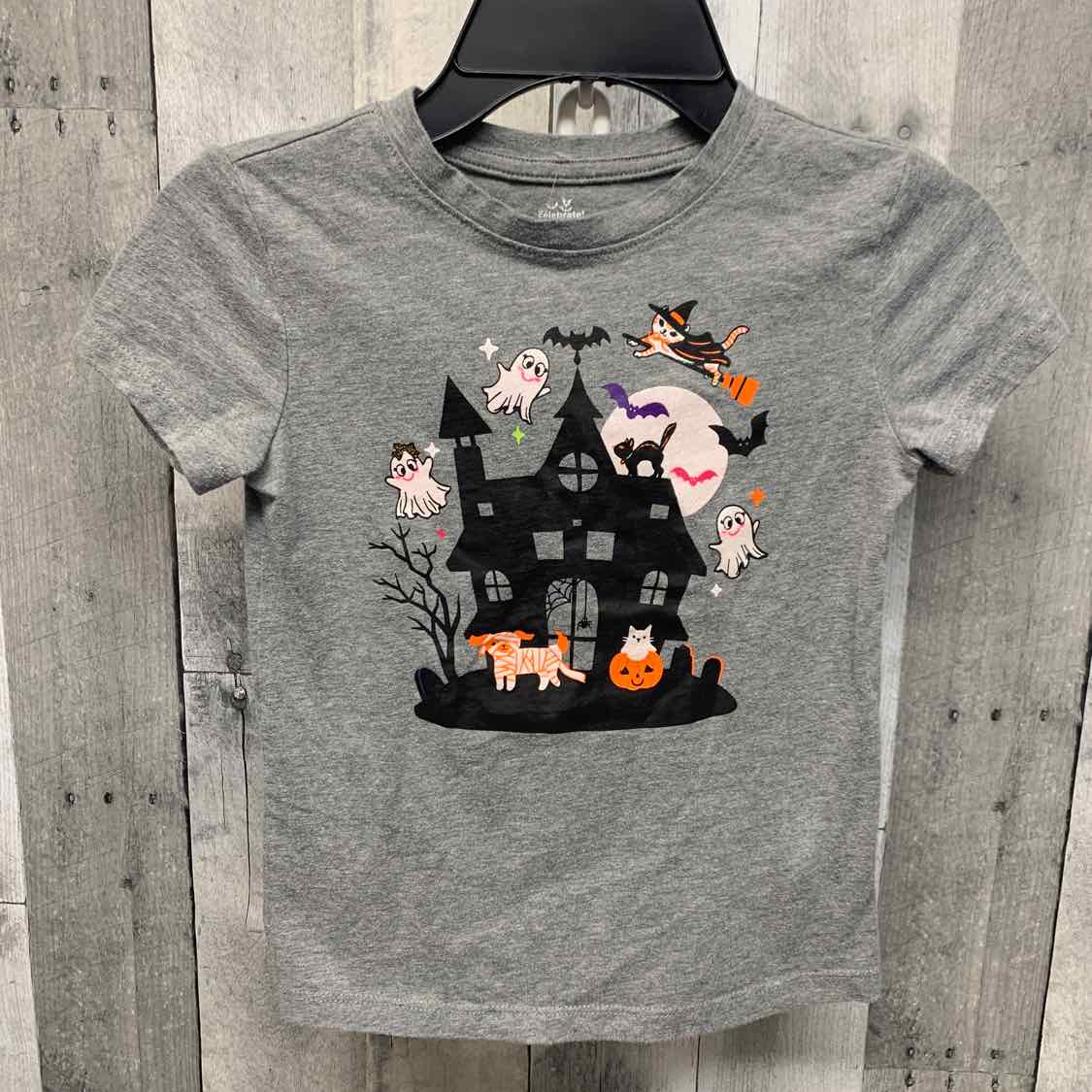 Size 6/6X Gray Graphic Holiday Brands T Shirt