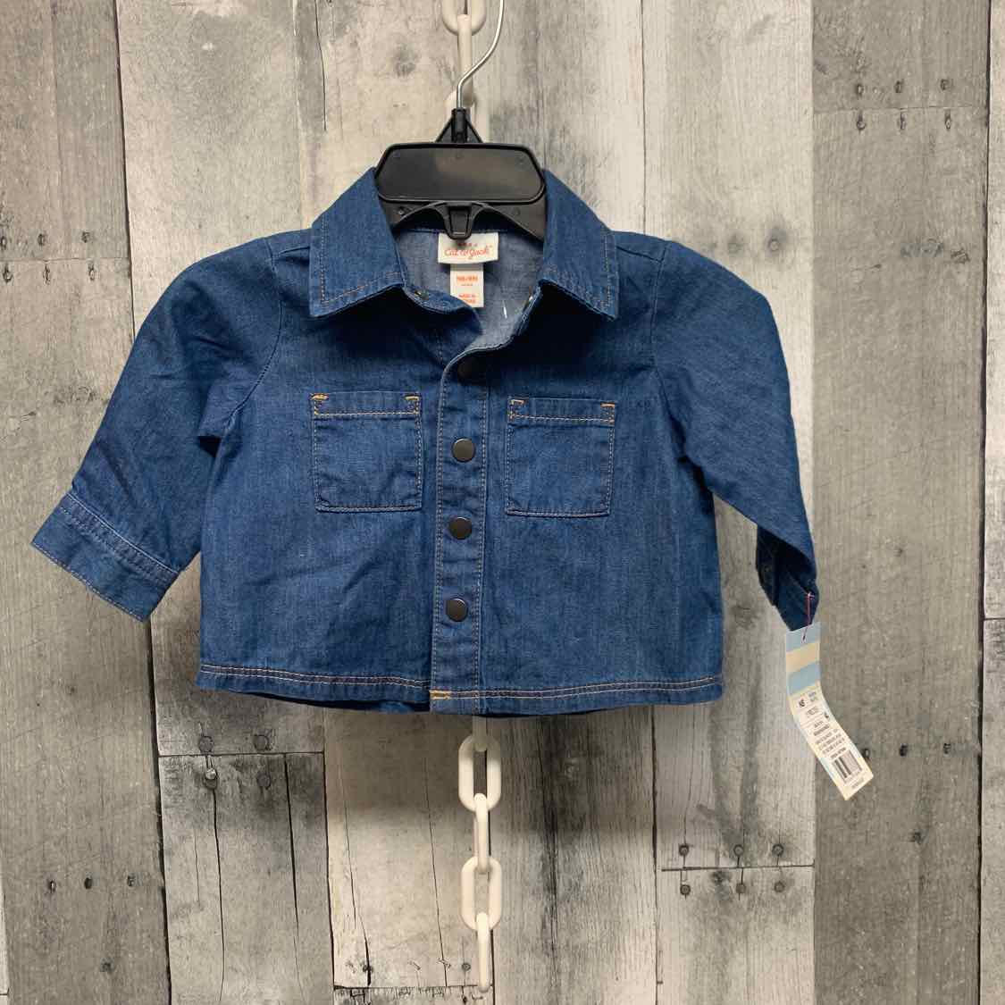 Size Newborn Denim Cat & Jack LS Button Up