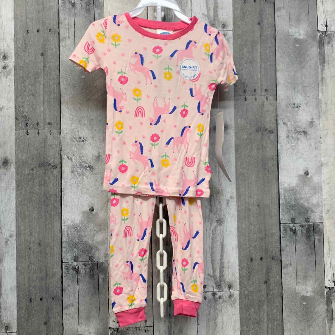 Size 3T Pink Print Bon Bebe 2pc PJs - OodlesCB