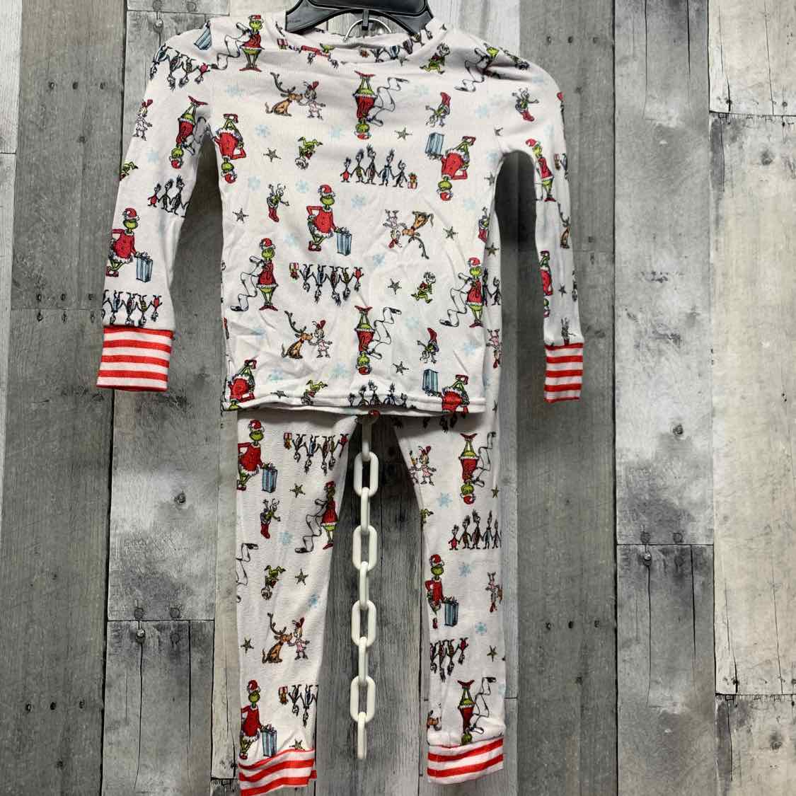 Size 4T White Print Dr Seuss 2pc PJs