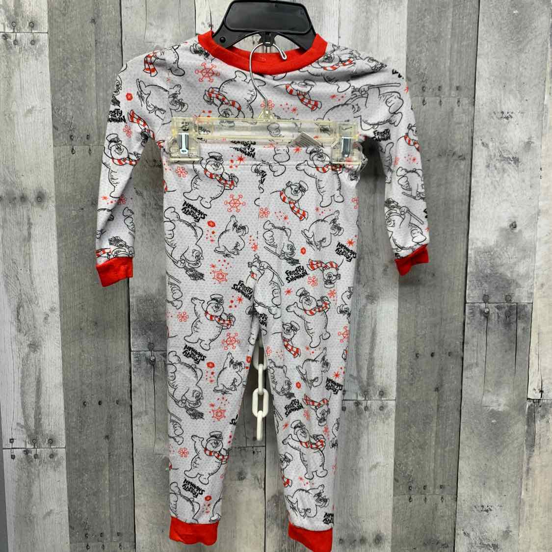 Size 4T White Print Holiday Brands 2pc PJs