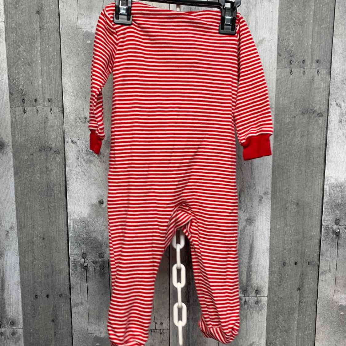 Size 9 Months Red Striped Just One You Footy PJs