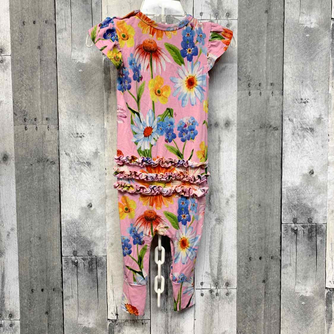 Size 12-18 Months Pink Floral Print Posh Peanut Romper