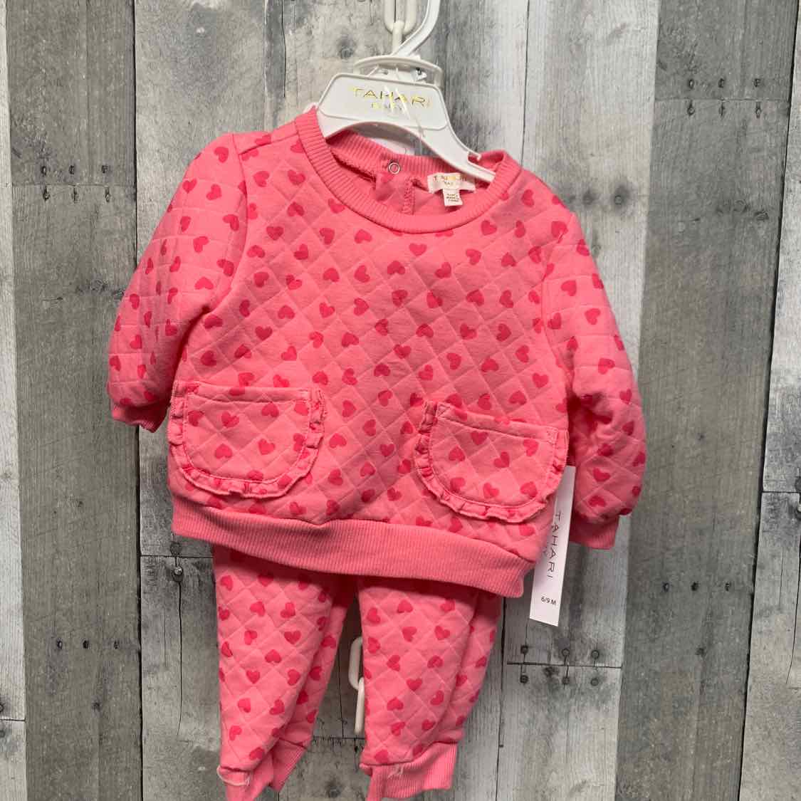 Size 6-9 Months Pink Print B Brand Shirt/Pants