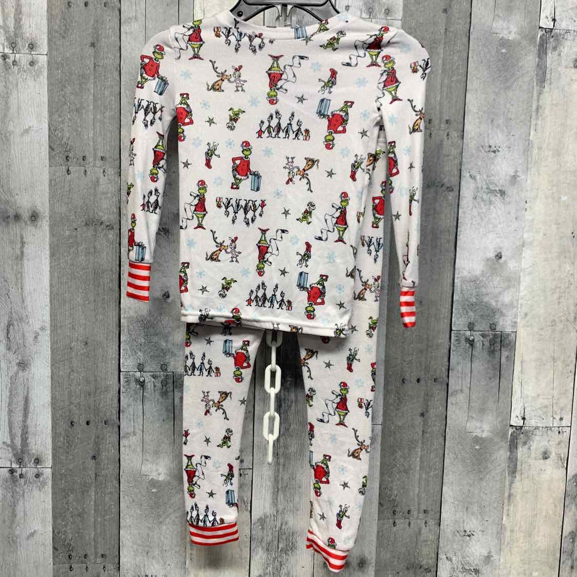 Size 5 White Print Dr Seuss 2pc PJs