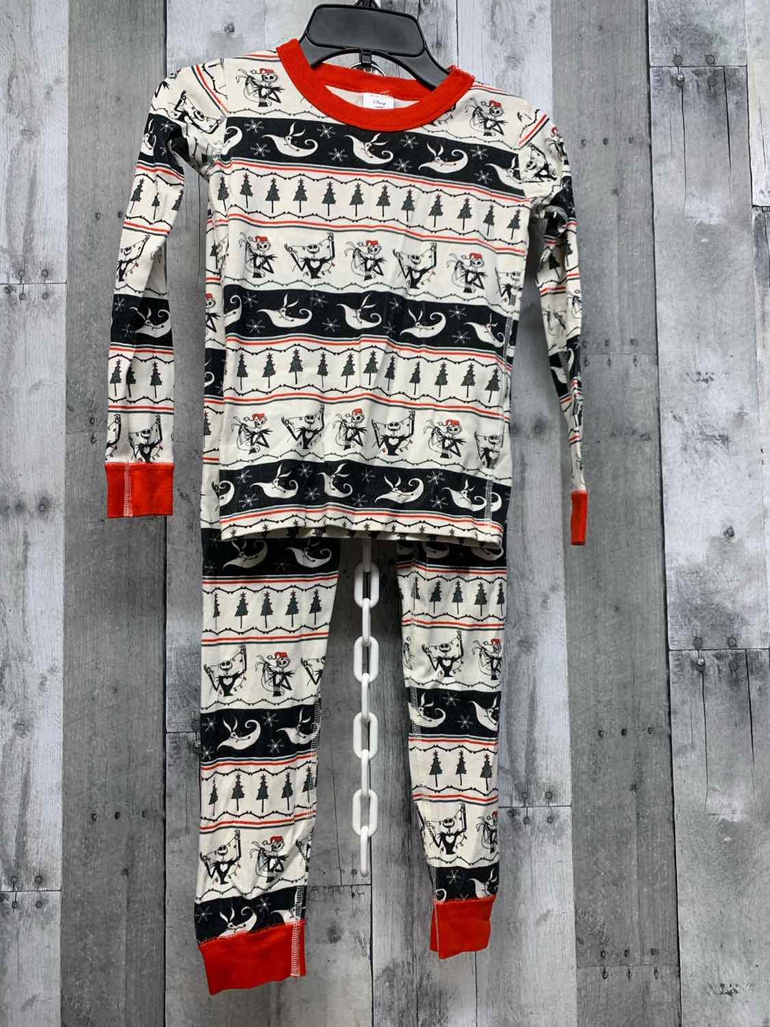 Size 6/7 Ivory/Black Hanna Andersson 2pc PJs