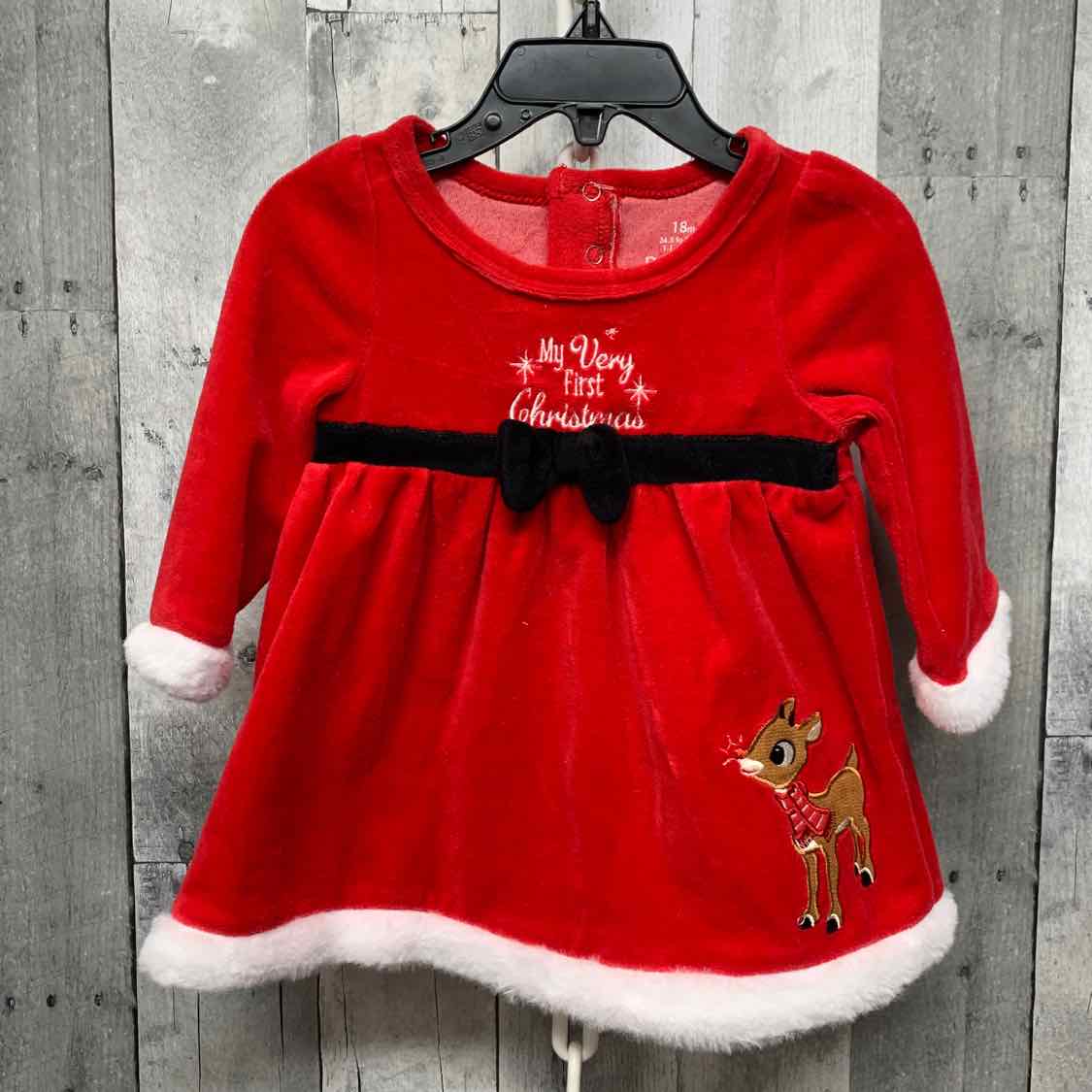 Size 18 Months Red/Brown B Brand LS Dress