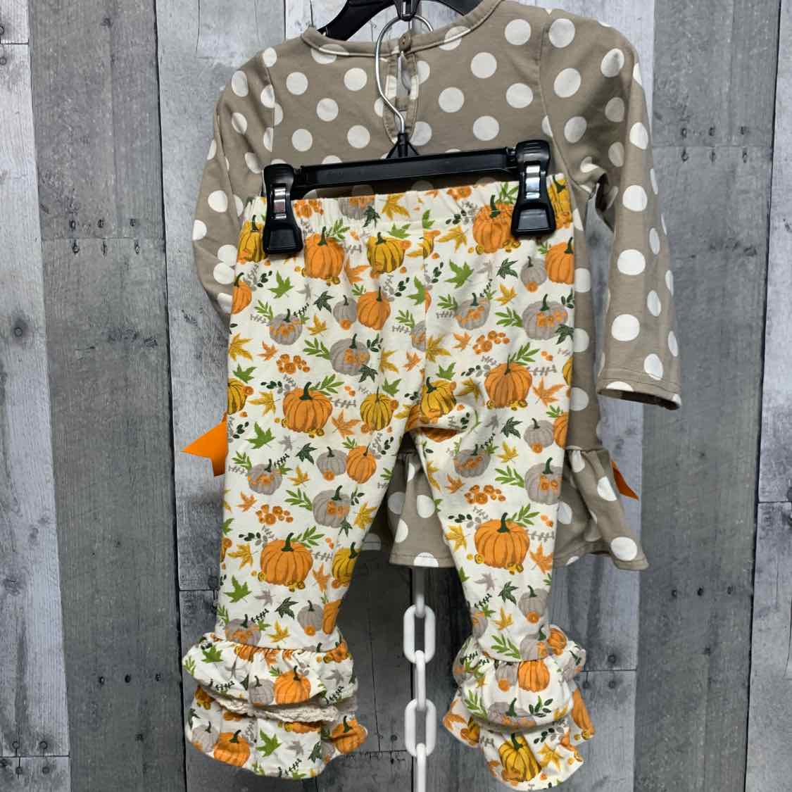 Size 18 Months Gray/Orange Rare Editions Shirt/Leggings