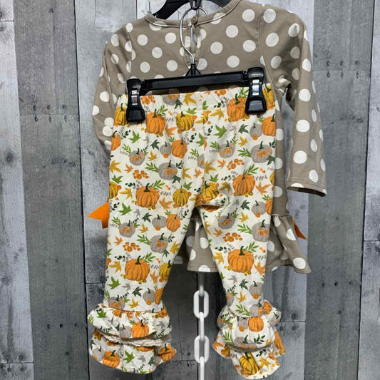 Size 18 Months Gray/Orange Rare Editions Shirt/Leggings