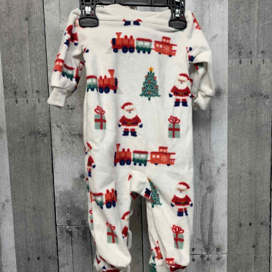 Size 3 Months White Print Just One You Footy PJs