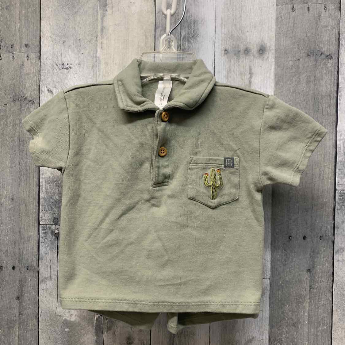 Size 12 Months Green Modern Moments by Gerber Shirt/Shorts