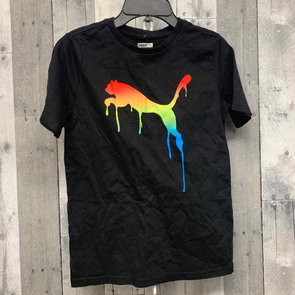 Size Medium Black Graphic Puma T Shirt - OodlesCB