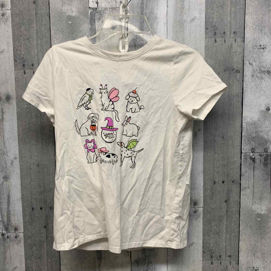 Size 10/12 White Graphic Cat & Jack Short Sleeve Shirt