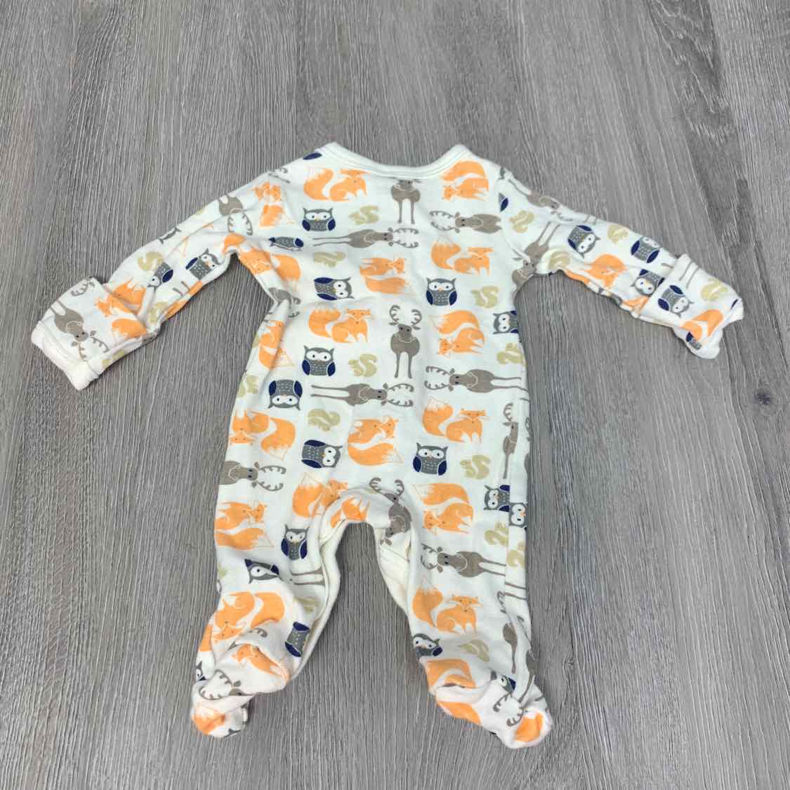 Size Preemie Ivory Print B Brand Footy PJs - OodlesCB
