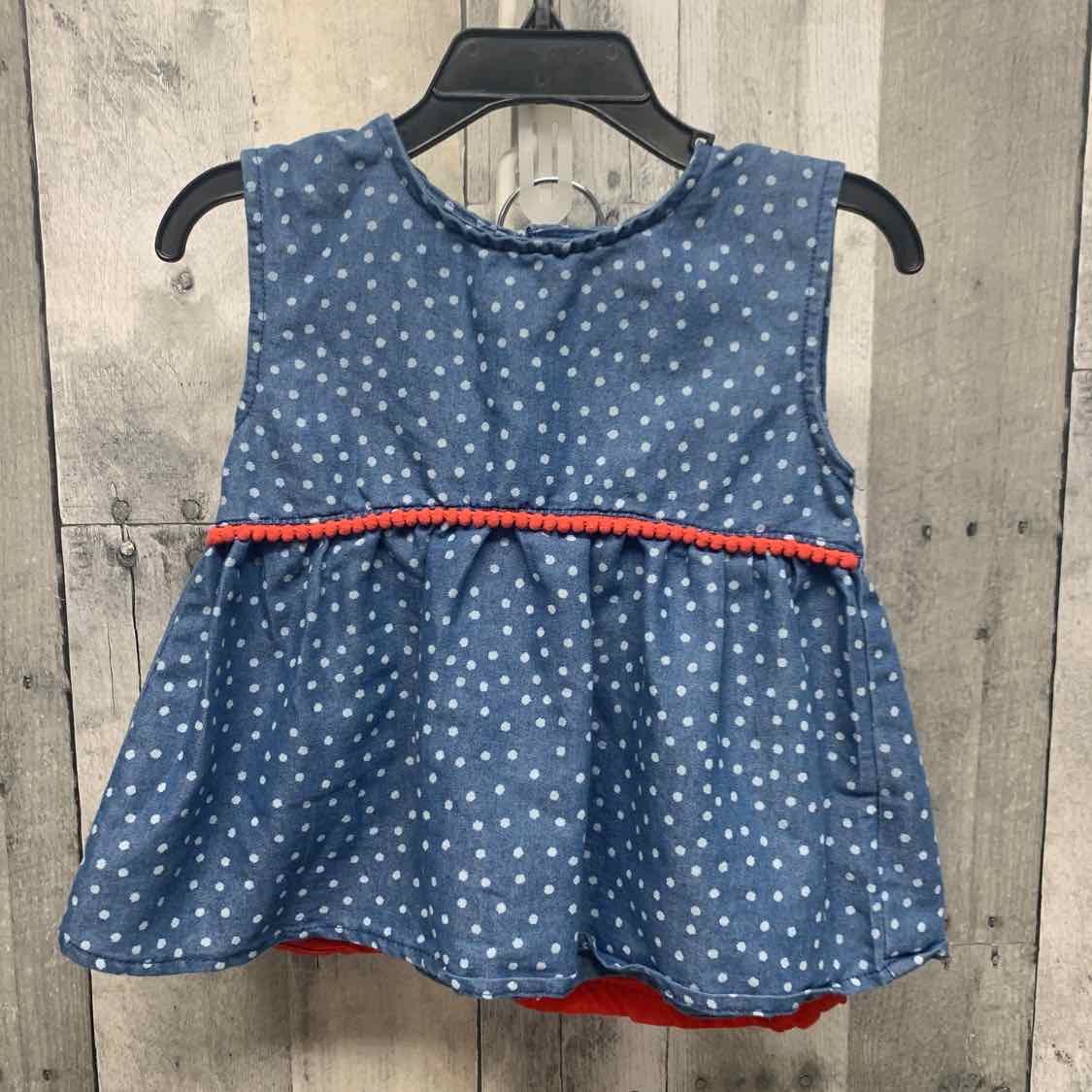 Size 3T Denim/Red Penelope Mack Shirt/Shorts