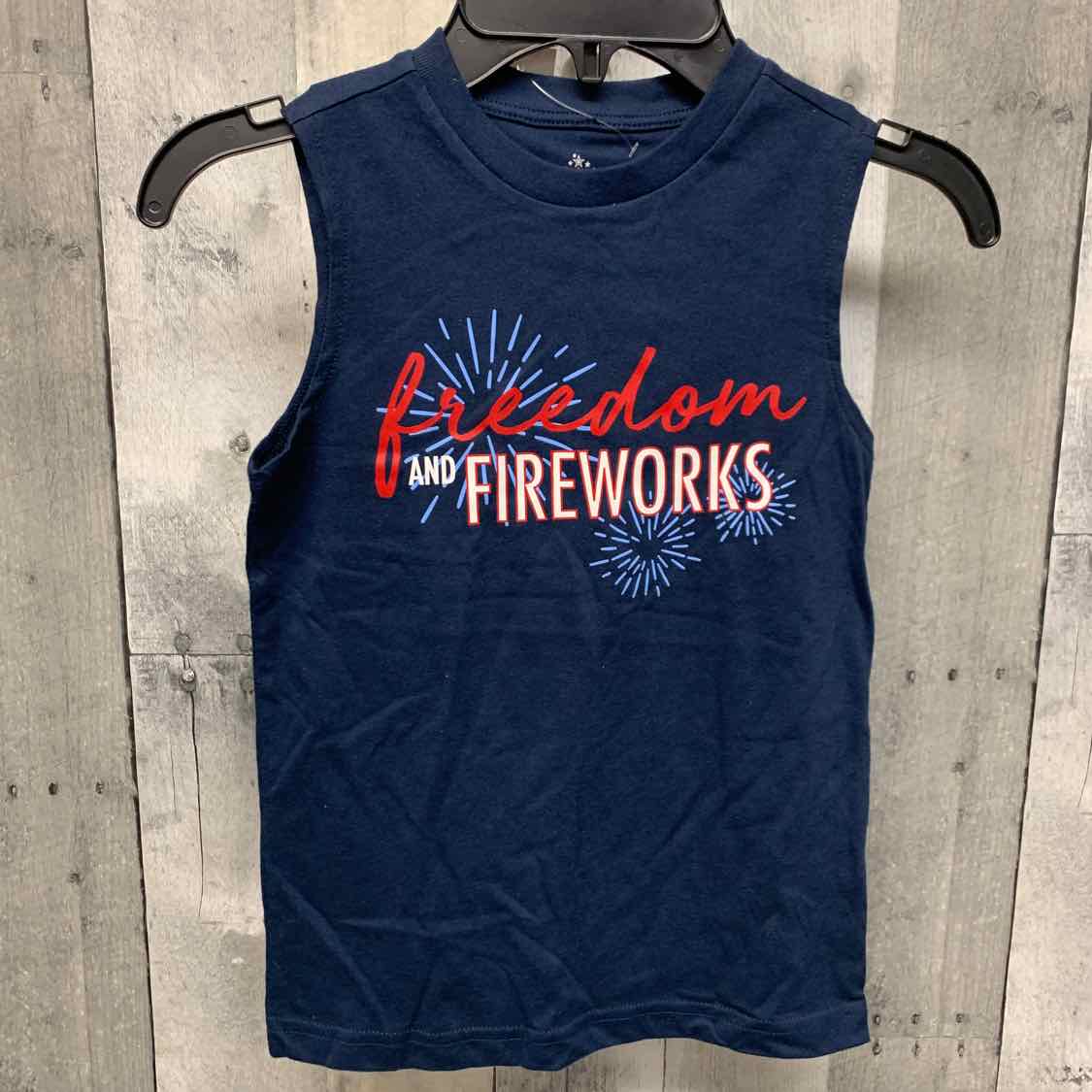 Size 4/5 Navy Graphic Holiday Brands Tank Top