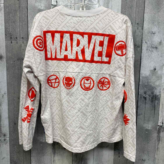 Size 14 White Graphic Marvel Long Sleeve Shirt