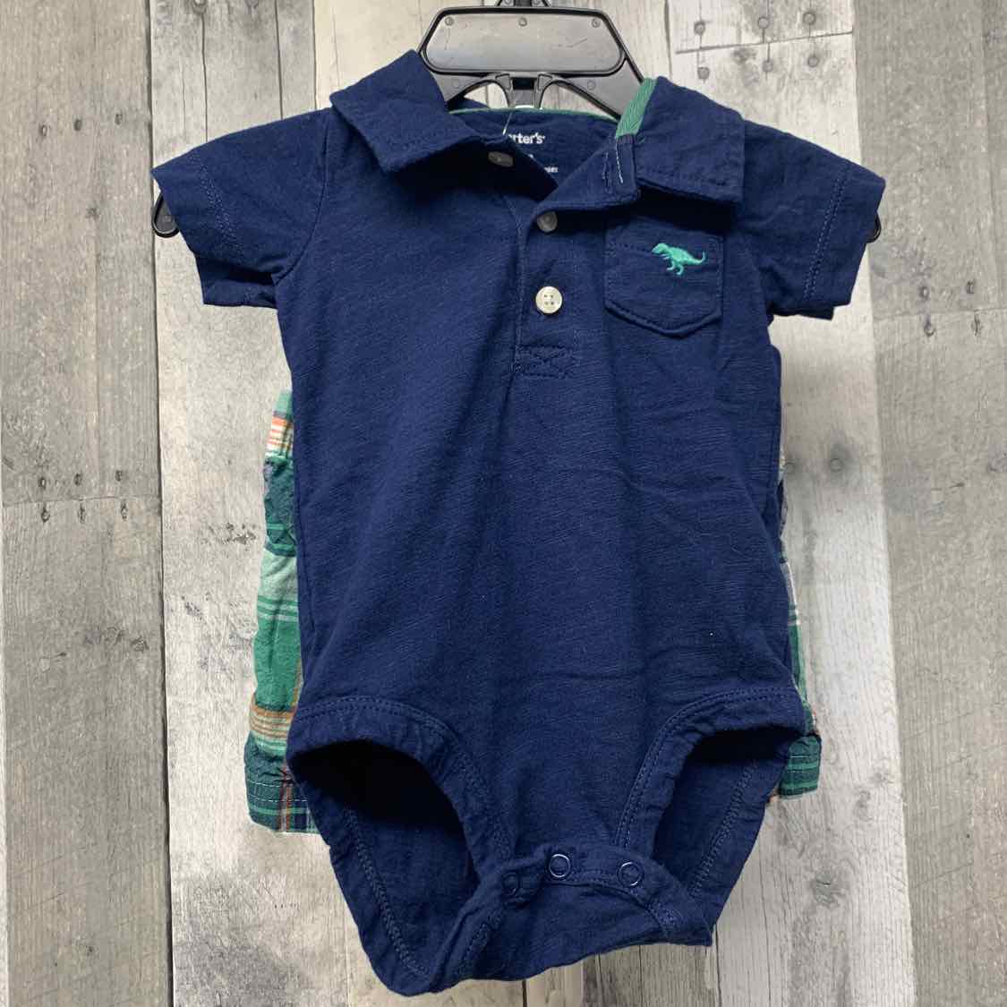 Size 6 Months Navy/Green Carter's Shirt/Shorts